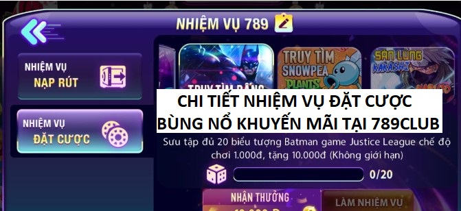 Bung No Khuyen Mai Nhiem Vu Dat Cuoc Tai 789club